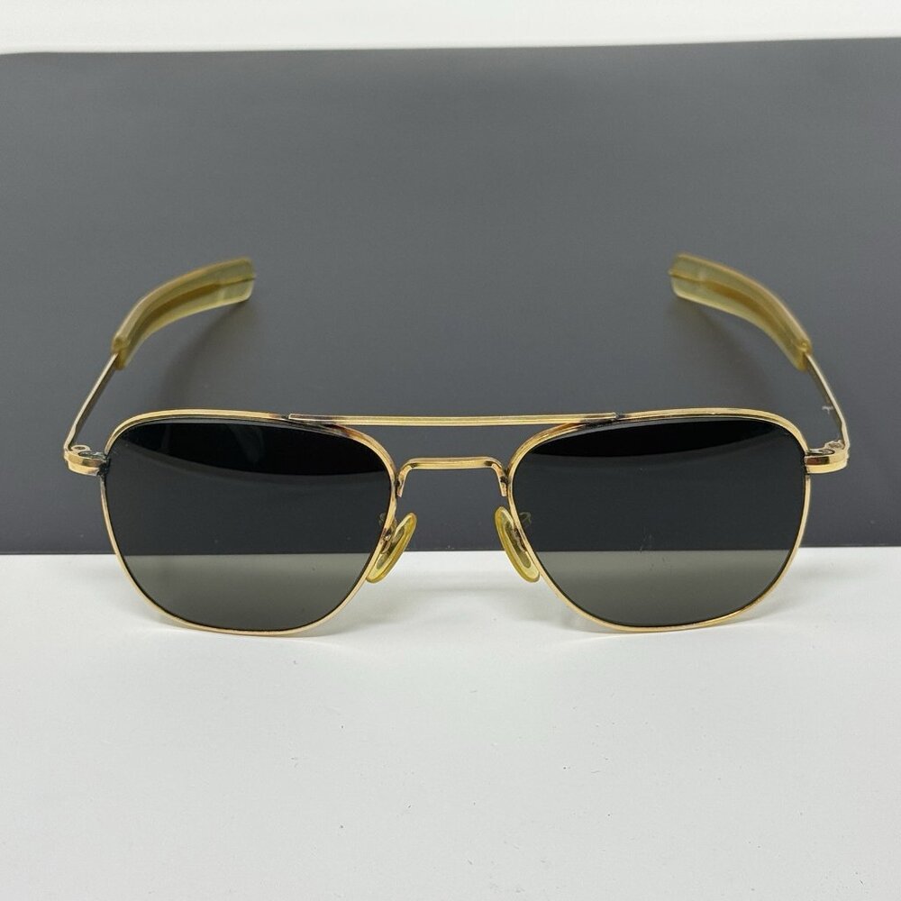 American Optical AO 5 1/2 Gold 1/10 12K GF Vintage Aviator Sunglasses Pilot CN91